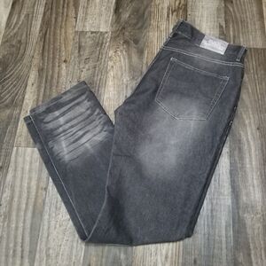 Black Lacquer Men's Jeans Black Size 38x33 Denim Button Zip Y2K Hip Hop Urban